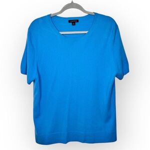 Lands' End Cashmere Women's XL Blue Crew Neck Sweater Clean Girl Luxe